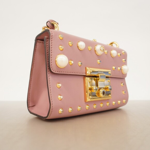 Gucci Padlock Shoulder Bag 432182 Leather Pink Women's P2113622 - Picture 2 of 16